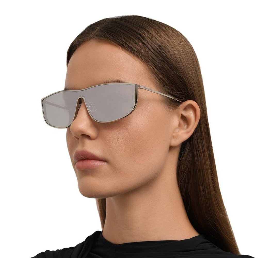 NEW SAINT LAURENT SL605 LUNA 003 SUNGLASSES WOMEN SQUARE SILVER EYEWEAR SL 605